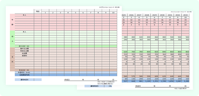 ライフプランシミュレーションシート